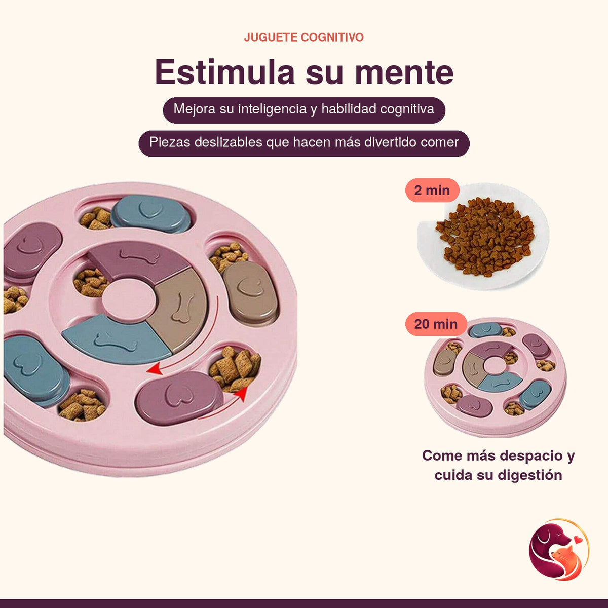 Comedero Interactivo Rompecabezas para Perros - Nivel 1