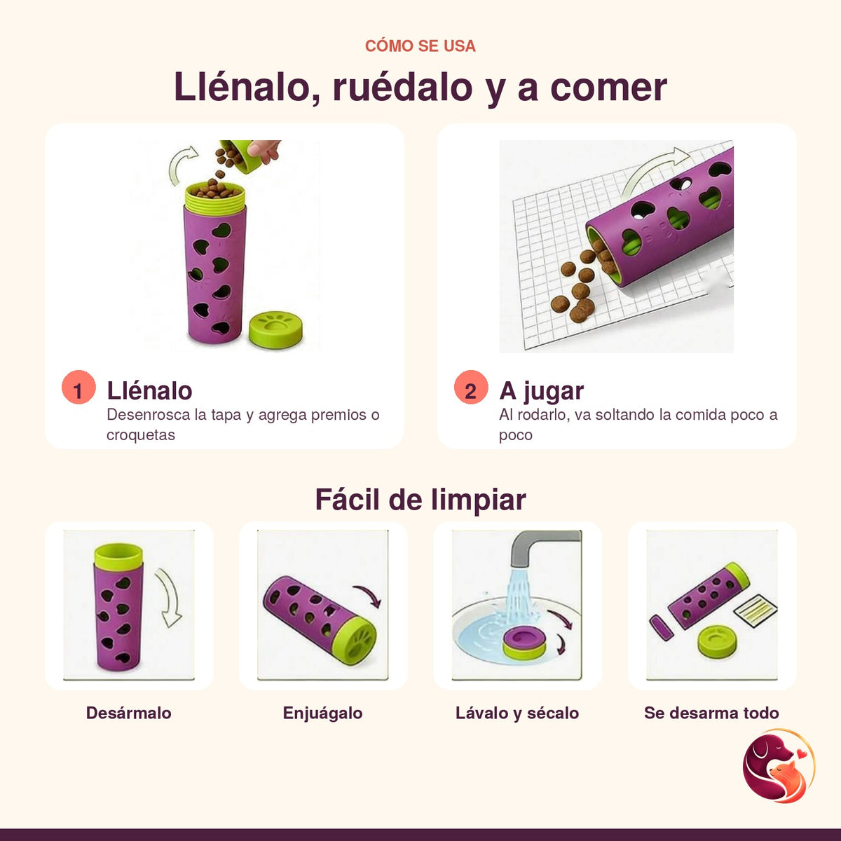 Tubo Dispensador de Premios para Perros